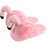 Komyufa Women Slippers Flamingo Soft Cozy Animals Memory Foam Fleece Plush House Warm Indoor Shoes Gifts for Girls Womens
