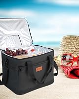 Kollea Black Cool Bag 30 Litre Insulated Cooler Lunch Box with Pockets view 7
