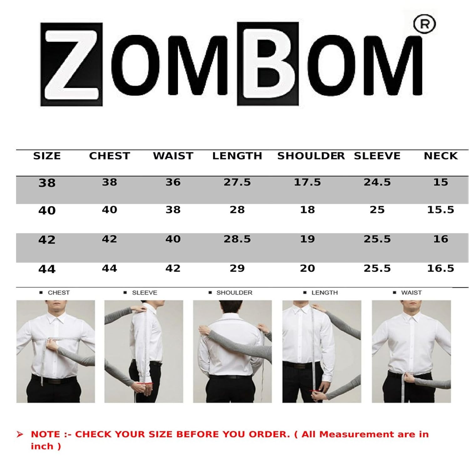 zombom men's cotton casual shirt