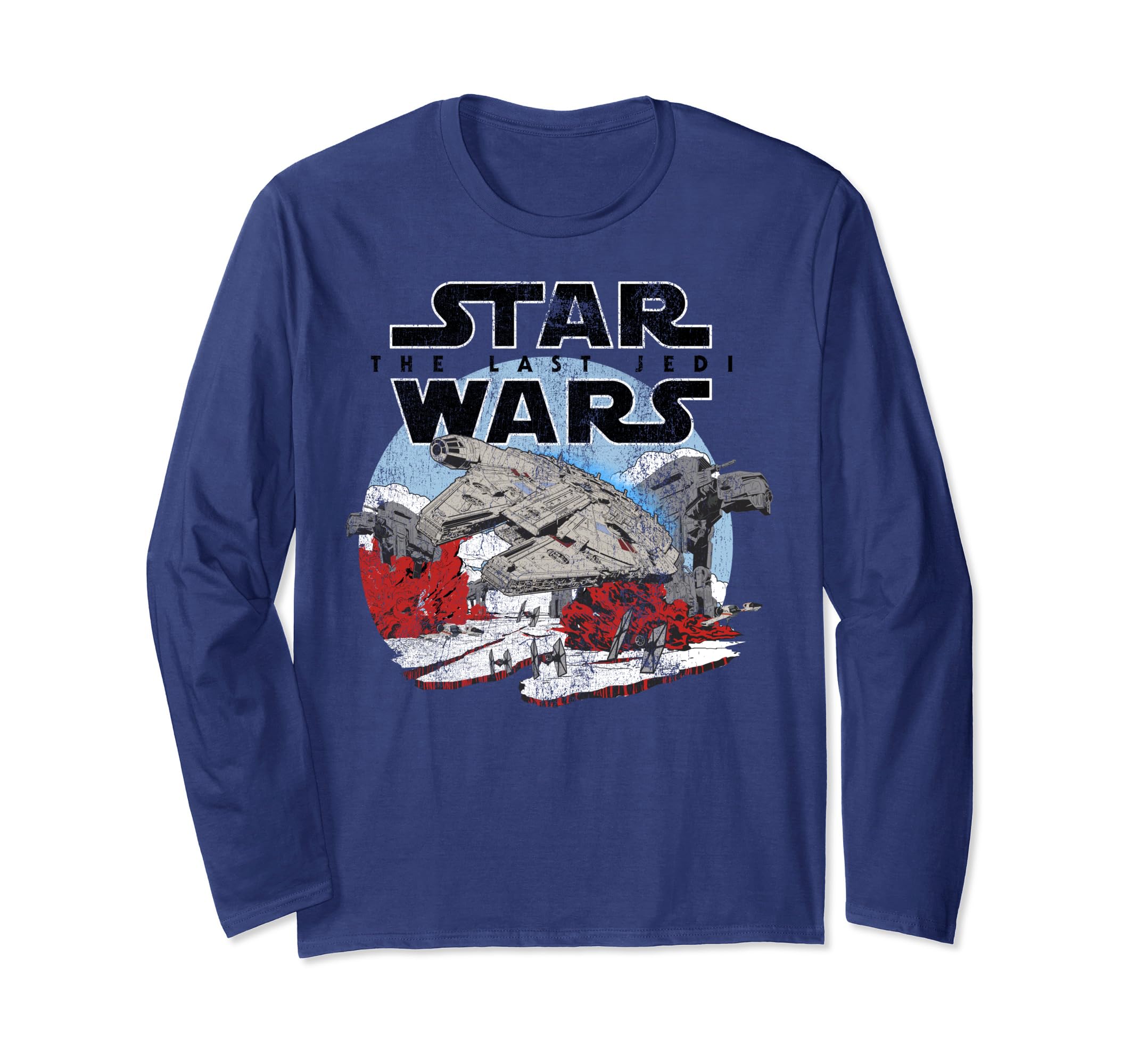 Star Wars Last Jedi Falcon Battle Vintage Long Sleeve T-Shirt