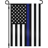 HOOSUN Double Sided Thin Blue Line American Police Garden Flag, USA United States Decorative Garden Flags - Weather Resistant and Double Sided - 12.5 x 18 Inch