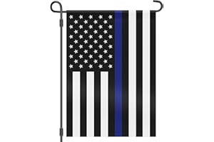 HOOSUN Double Sided Thin Blue Line American Police Garden Flag, USA United States Decorative Garden Flags - Weather Resistant & Double Sided - 12.5 x 18 Inch