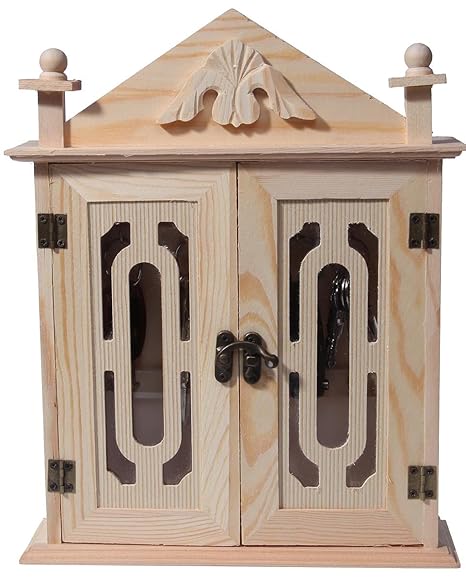 Juvale Key Organizer Key Cabinet Natural Wood Key Storage Cabinet