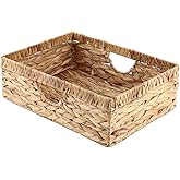 YAHUAN Water Hyacinth Storage Baskets, Hand-Woven Baskets with Built-in Handles Wicker Baskets for Organizing Storage Baskets for Bedroom,Living room,Pantry(Original)