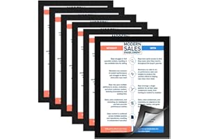 ZHIDIAN Document Sign Holder Pockets with Magnetic Back, Plastic Poster Picture Notice Display Frame for Fridge/Whiteboard/Chalkboard/Cabinet, 8.5 x 11.6 Inches, Black, 30 Pcs