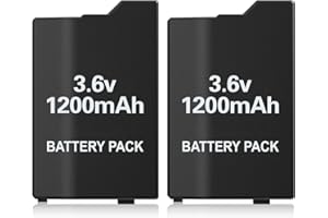 KEKUCULL 2Pcs Rechargeable Battery Pack Replacement for PSP 2000/3000/Lite/Slim Console, Real Capacity 1200mAh Lithium Polymer Batteries for PSP 2001/3001