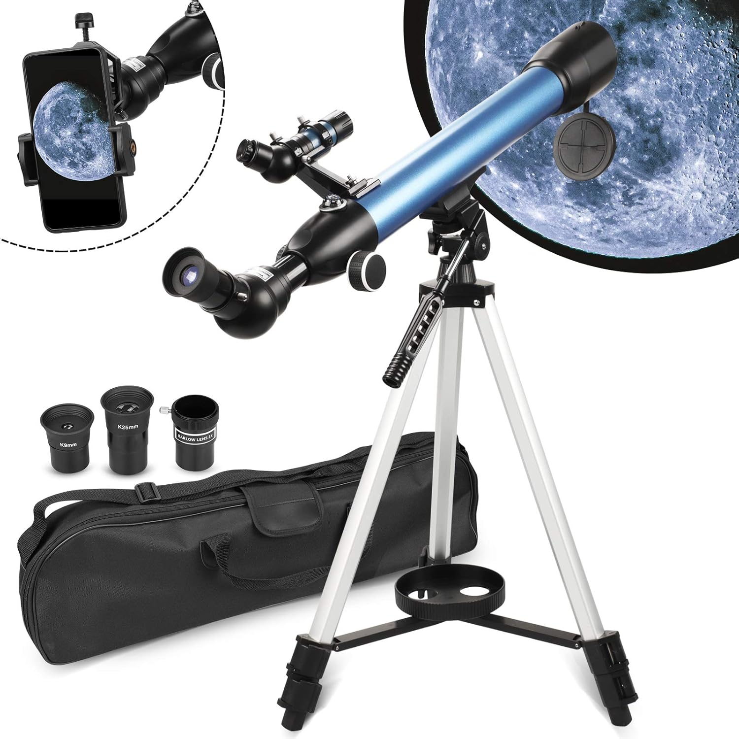 BNISE Astronomy Telescopes for Adults Beginners Kids 199X Magnification