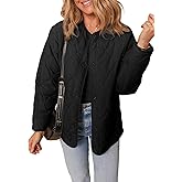 Dokotoo Womens Quilted Lightweight Jackets Button Down Puffer Jacket Coats Padded Outwear with Pockets