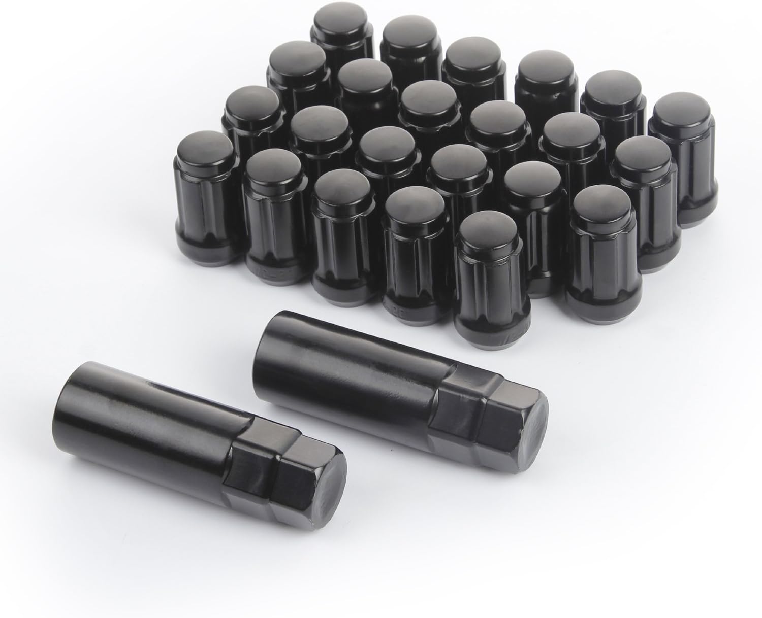 HLZZ SL-N021 23PCS BLACK JEEP LUG NUTS 6 SPLINE TUNER | 1/2"-20 | CLOSED END