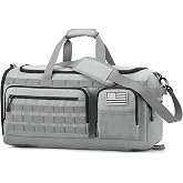 G4Free 3-in-1 Duffle Bag Travel Gym Sports, Large Tactical Duffel Backpack | 50L/65L with Shoes Compartment and Wet Pocket, Military Workout Bag for Men and Women, Grey