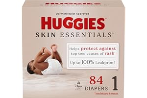 Huggies Size 1 Diapers, Skin Essentials Baby Diapers, Size 1 (8-14 lb.), 84 Ct
