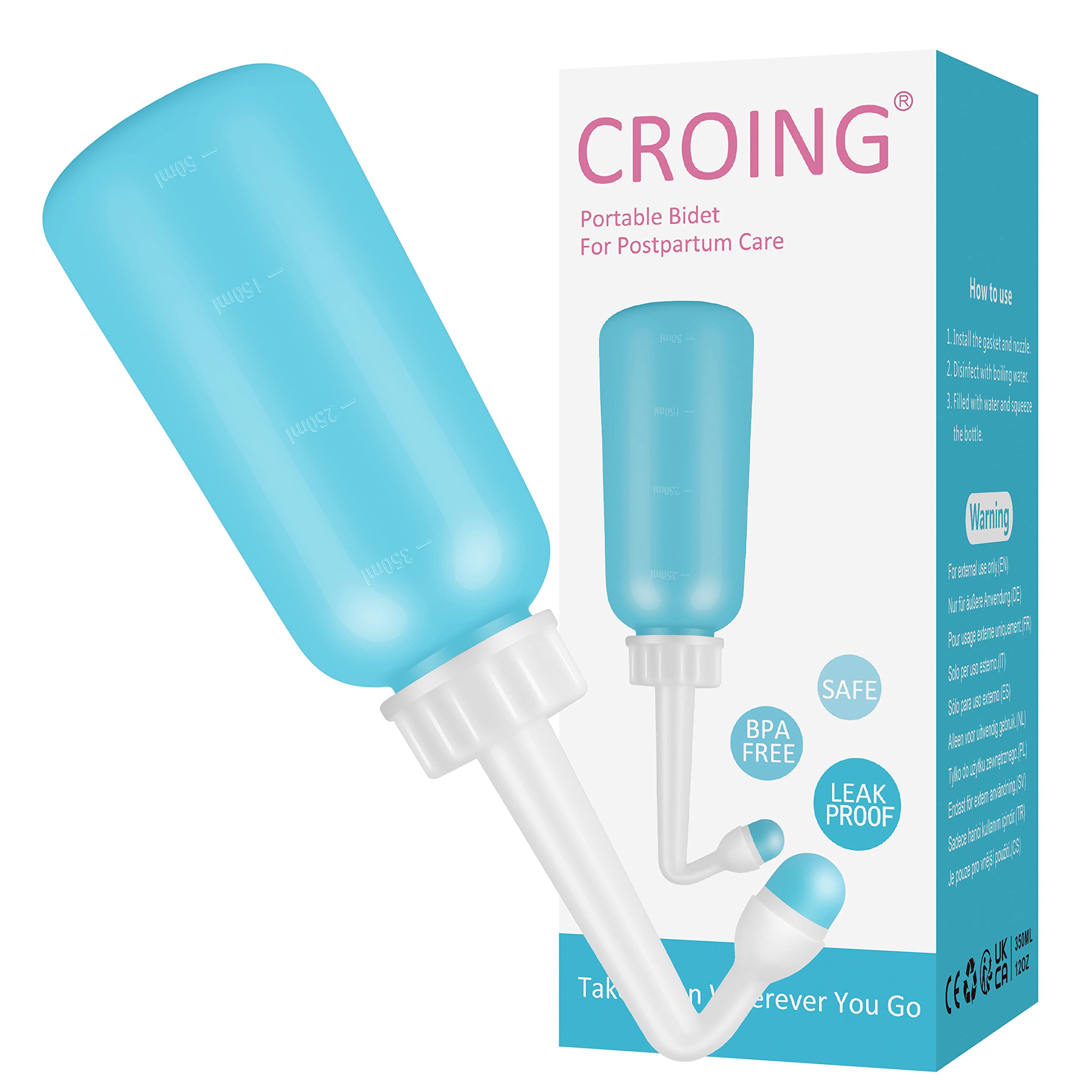 𝙥𝙤𝙨𝙩𝙥𝙖𝙧𝙩𝙪𝙢 𝙚𝙨𝙨𝙚𝙣𝙩𝙞𝙖𝙡𝙨 350ML Travel Bidet Bottle with Cap - Portable Bidet - The Easy Bidet for Postpartum Essentials ( Green )
