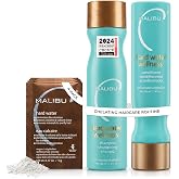 Malibu C Hard Water Wellness Remedy - Hard Water Shampoo, Conditioner &amp; Hair Mask Packets for Removing Deposits and Impurities - Hydrating Hair Care Set (6 Ct)
