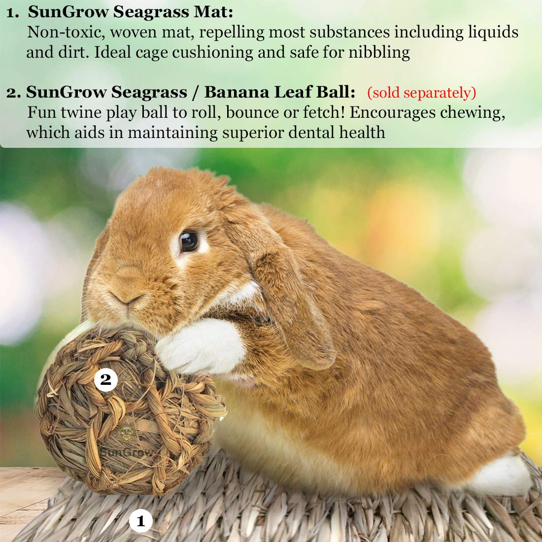 Seagrass Rabbit Mat Protect Paws From Wire Cage Treat Bunny's Sore