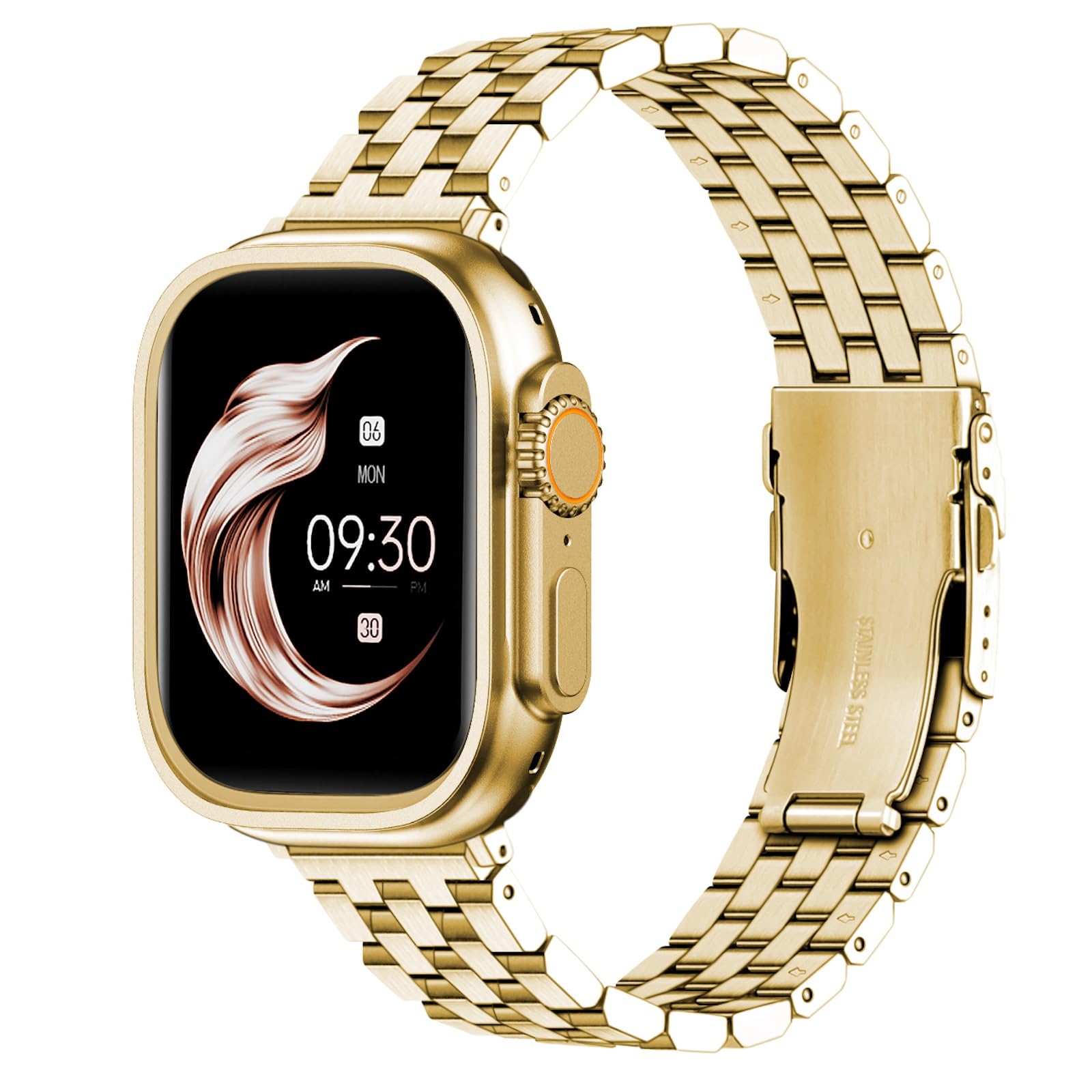 Juntan 5 Rows Metal Bracelet Compatible for Apple Watch Band 38mm 40mm 41mm iWatch Series 7 6 SE 5 4 3 2 1 Stainless Steel Watch Strap Gold
