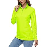 MAGCOMSEN Women's Shirts Long Sleeve 1/4 Zip UPF50+ UV Sun Protection Quick Dry Workout Hiking Athletic Shirts Rash Guard