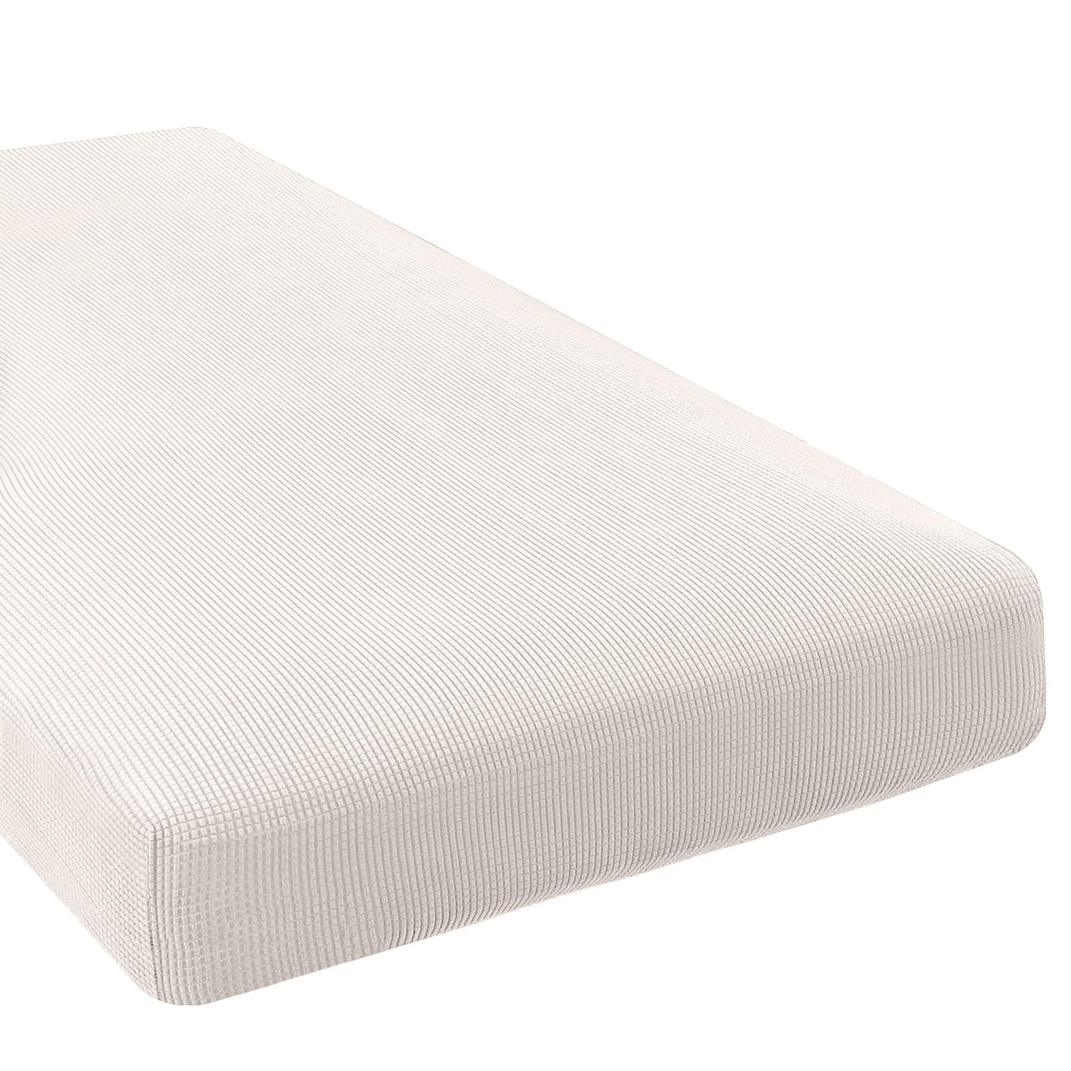 Photo 1 of H.VERSAILTEX Super Stretch Individual Chaise Cover Sectional Couch Covers for L Shaped Sofa Both Left/Right Featuring Thick Jacquard Textured Twill Fabric (1 Piece Chaise Cover, Ivory)