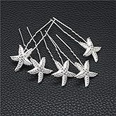 ANBALA 18 Pack Bride Crystal Rhinestone Starfish Hair Pins Headwear Headdress Decorated Jewelry for Beach Party, Wedding, Beach Hairpin Hair Accessories for Women Girls, Comes with a Gift Bag