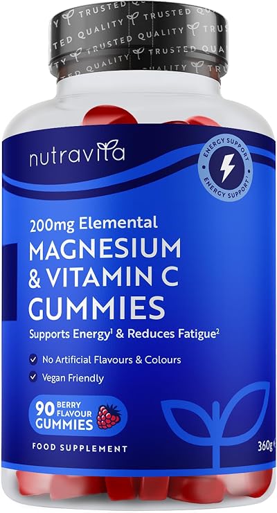 Nutravita Magnesium Citrate Gummies with Vitamin C Berry 2136mg 200mg Mg