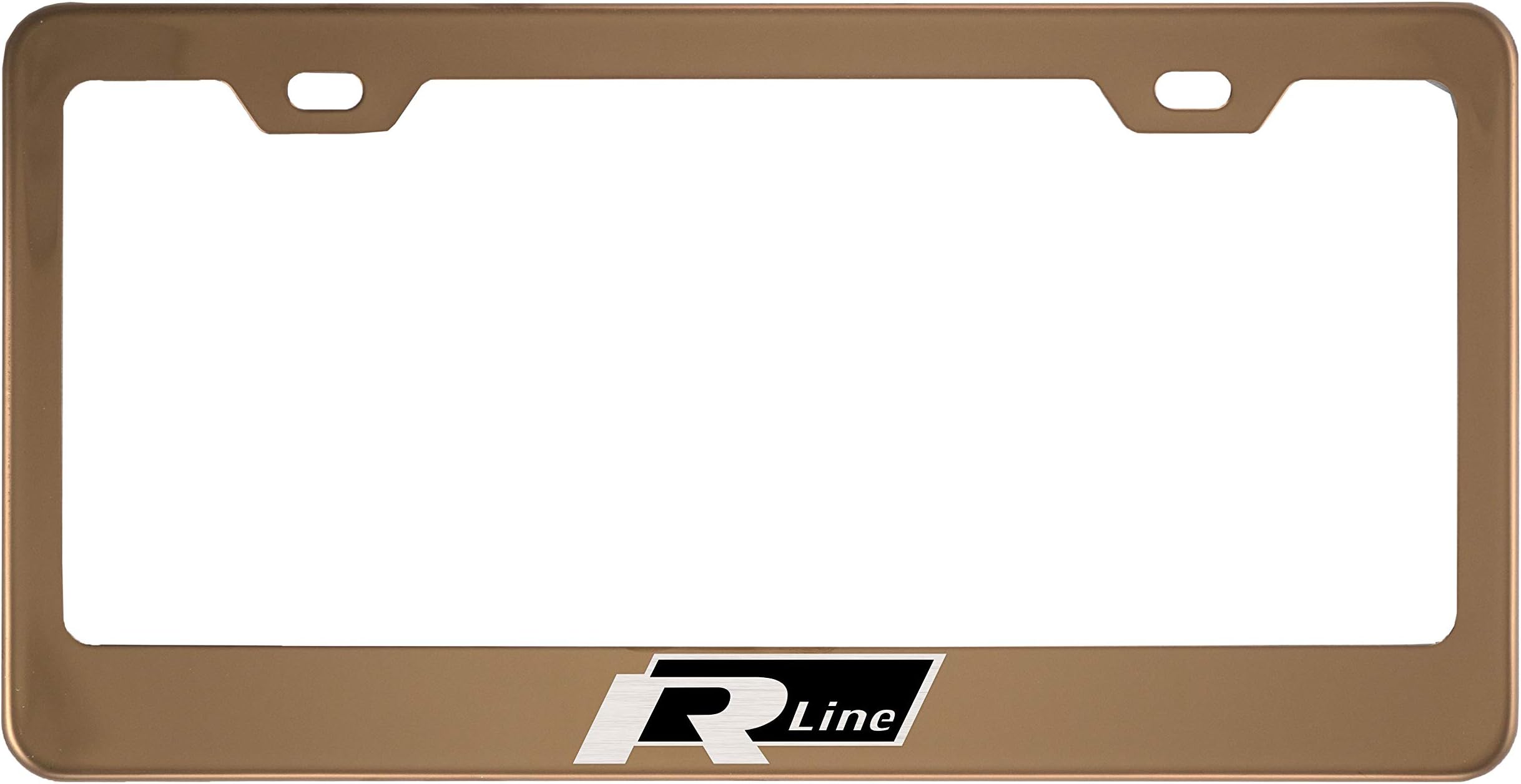 Fit Volkswagen R Line Polished Rose Gold License Plate Frame (Plating Color)