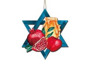 YARCOOLY Rosh Hashanah Decorations Rosh Hashanah Wooden Door Sign Jewish New Year Door Decor Wreath Shana Tova Decor Rosh Hashanah Decorations for Home Party