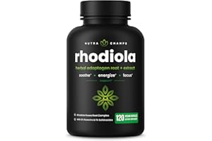 Rhodiola Rosea Supplement 600mg | 120 Vegan Capsules | Rhodiola Rosea Extract for Energy, Stress Relief, Mood and Focus | Adaptogenic Root with Rosavin & Salidrosides | 300mg Pills by NutraChamps