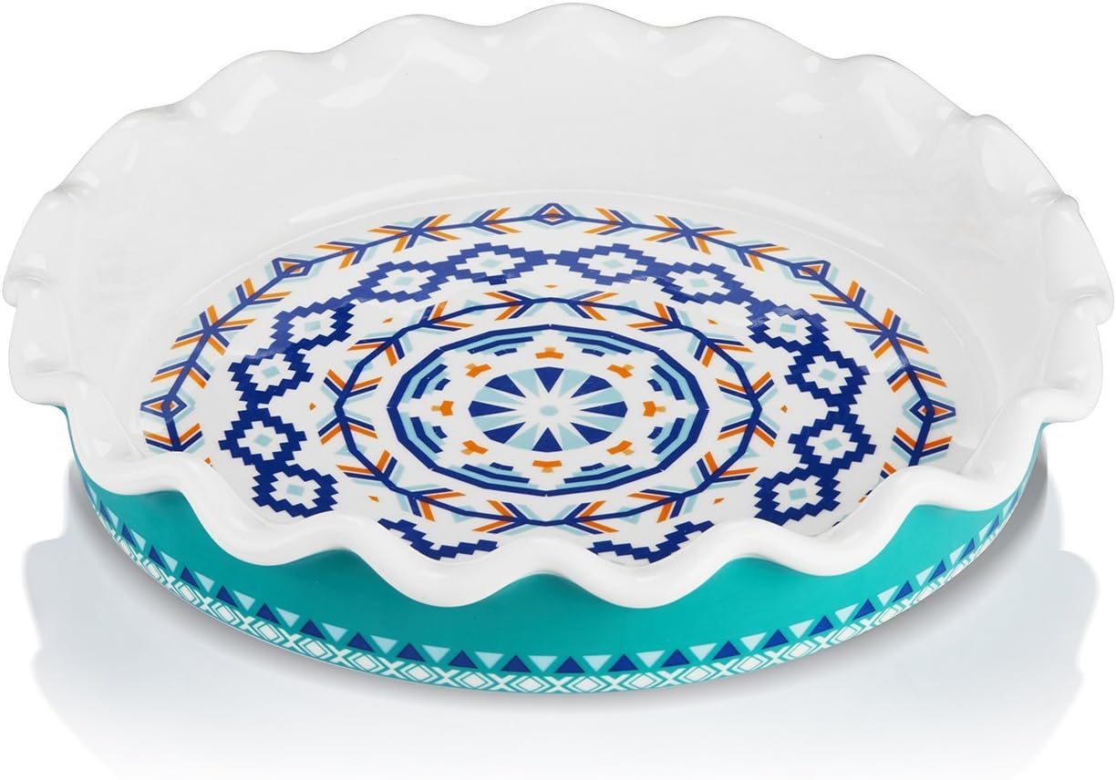 Lifver 10.5inch Pie Pan, Ceramic Deep Nonstick Pie Dish Christmas