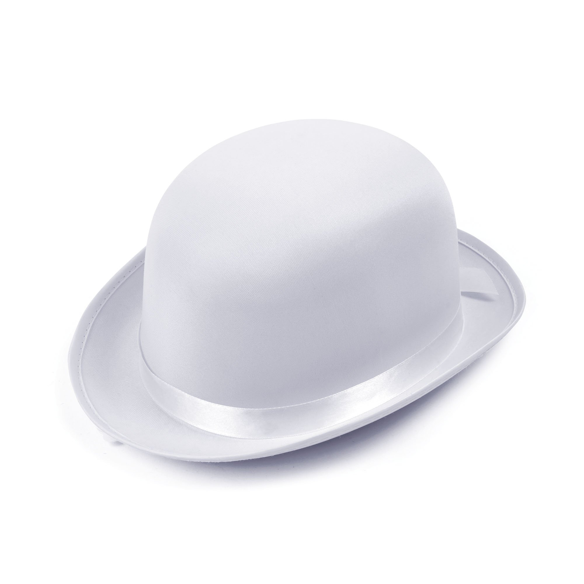 Bristol Novelty BH478 Bowler Hat White Satin Look, Unisex-Adult, One Size Halloween
