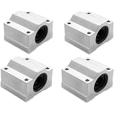 4Pcs SCS20UU Linear Motion Ball Bearing Slide Block ID 20mm Aluminum Bushing Linear Rail Support Guide Shaft Bearing for Printer Parts 4 Pack
