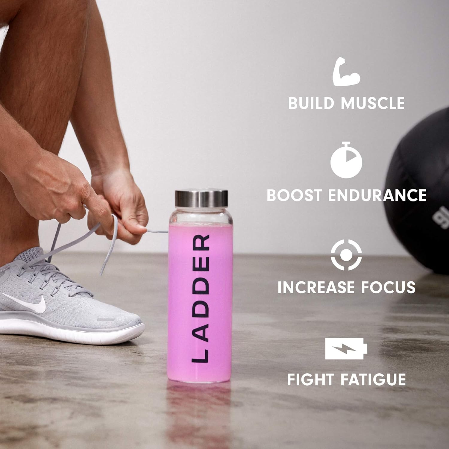 LADDER Sport Pre-Workout Strawberry Lemonade - 100mg Natural Caffeine, Beta-Alanine, Citicoline, Creatine, Theanine, No Artificial Sweeteners, 15 On-The-Go Packets, NSF Certified for Sport: Health & Personal Care