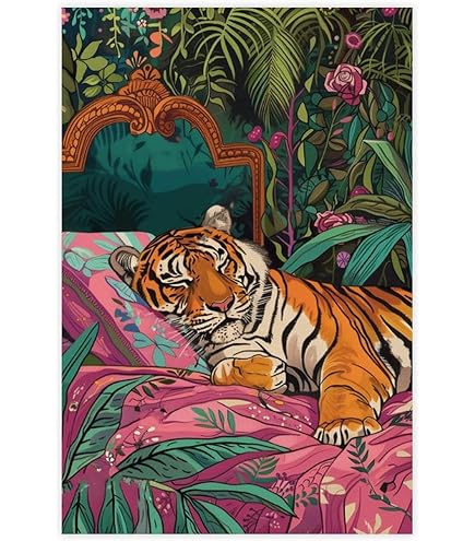 絵画 Tiger Amazon.com: Katsushika Hokusai Happy Tiger Japan Tiger Art