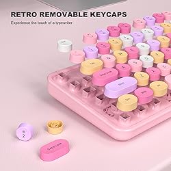 MOFII Wired Full Size USB Keyboard, Colorful Retro