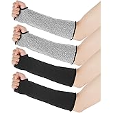 2 Pairs Cut Resistant Sleeves With Thumb Hole For Men Women Arm Work Arms Protection Sleeves Level 5 Protective Breathable Arm Protectors For Farmer Gardening Thin Skin And Bruising Kitchen Welding