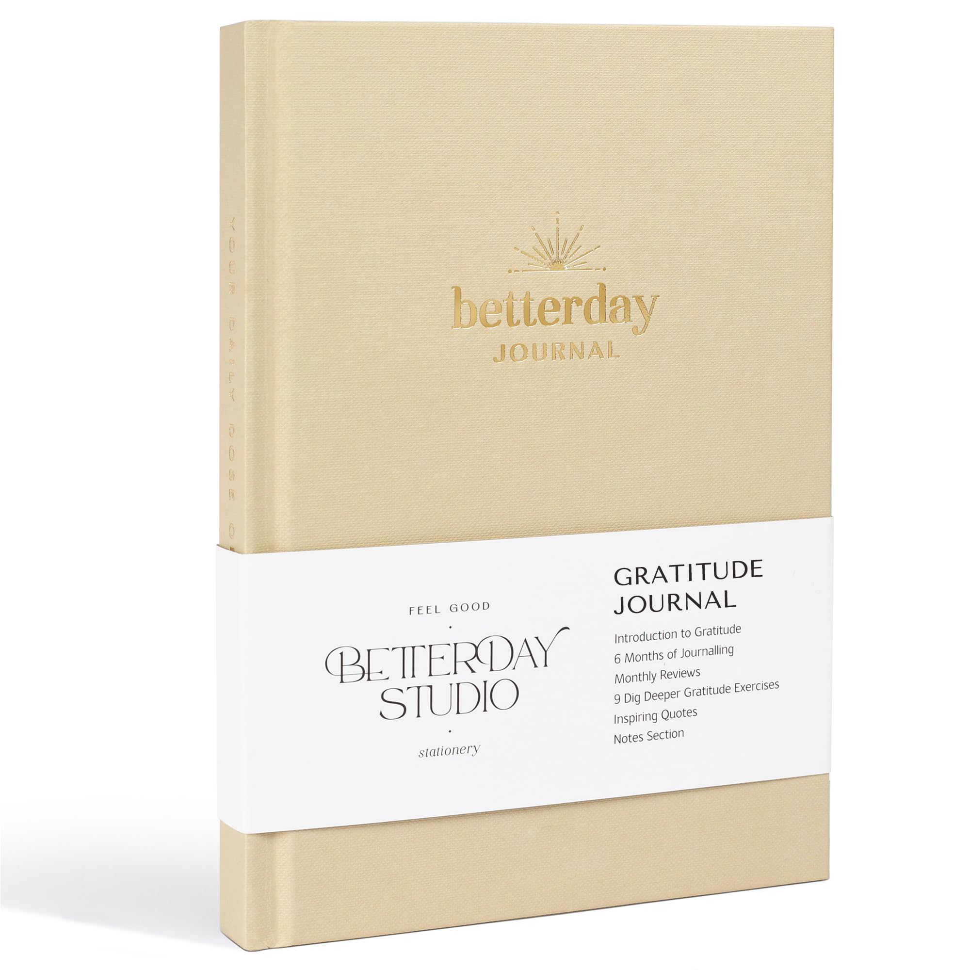 Betterday Gratitude Journal for Women | Affirmation Journal - Daily Journal for Happiness, Reflection Journal with Prompts - Mindfulness Journal & Self Care Book | Gratitude Diary, Light Fawn