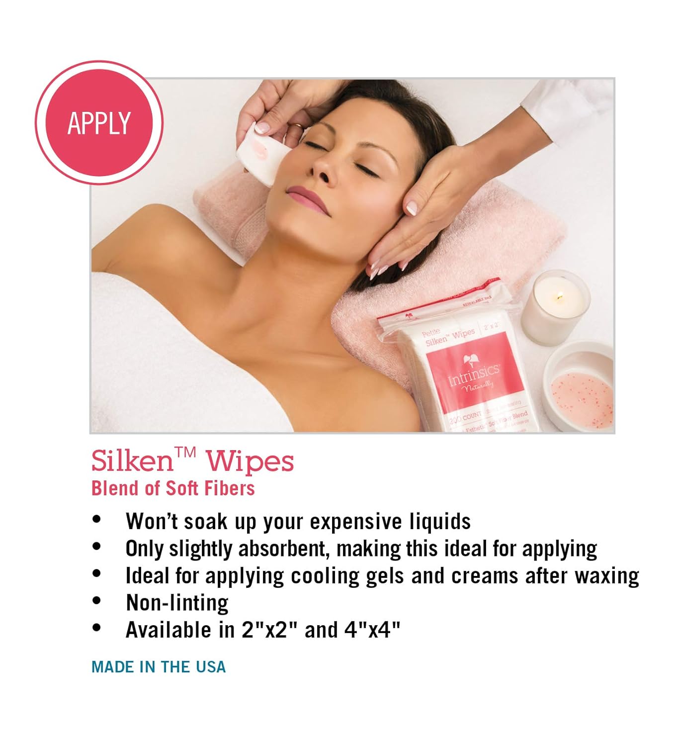 Intrinsics Petite Silken Wipes - 2"x2", 4-ply Blend of Soft Fibers, 200 Count: Beauty