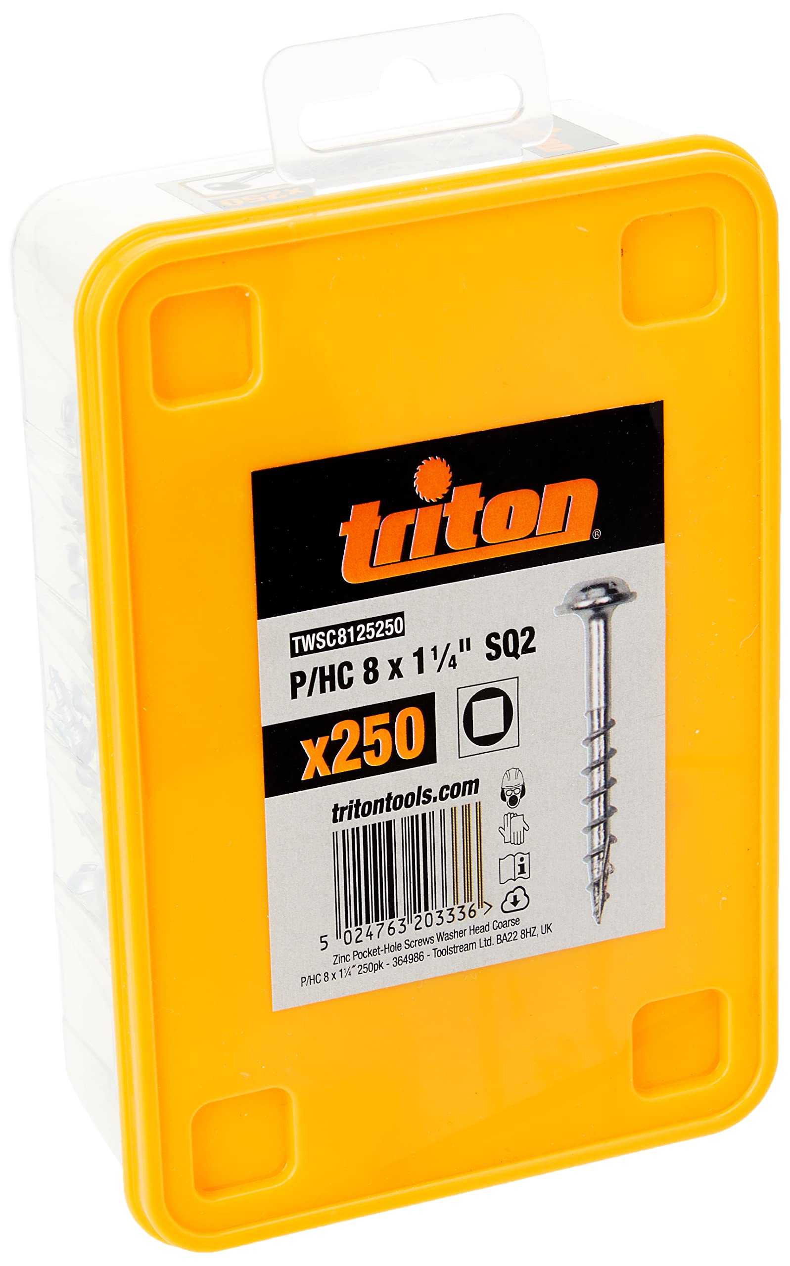 Triton Zinc Pocket-Hole Screws Washer Head Coarse P/HC 8 x 1-1/4" 250pk (364986)