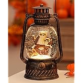 Snow Globe Christmas Decorations - Musical Christmas Snow Globes with 6H Timer,Owls Family Scene Snow Globes Lantern USB or Battery Powered,Christmas Decorations Decor for Home