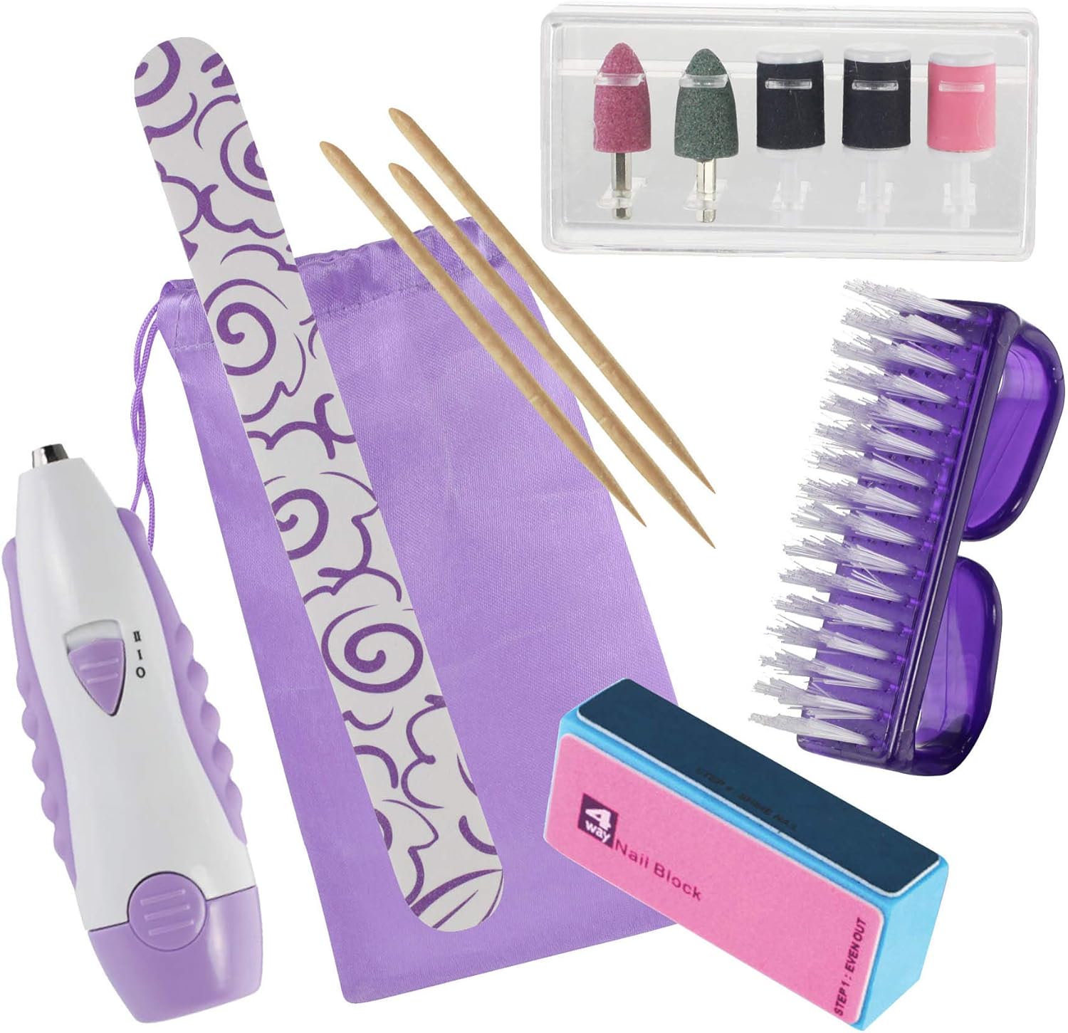 wakatobi 14Piece BatteryPowered Manicure Set in Purple