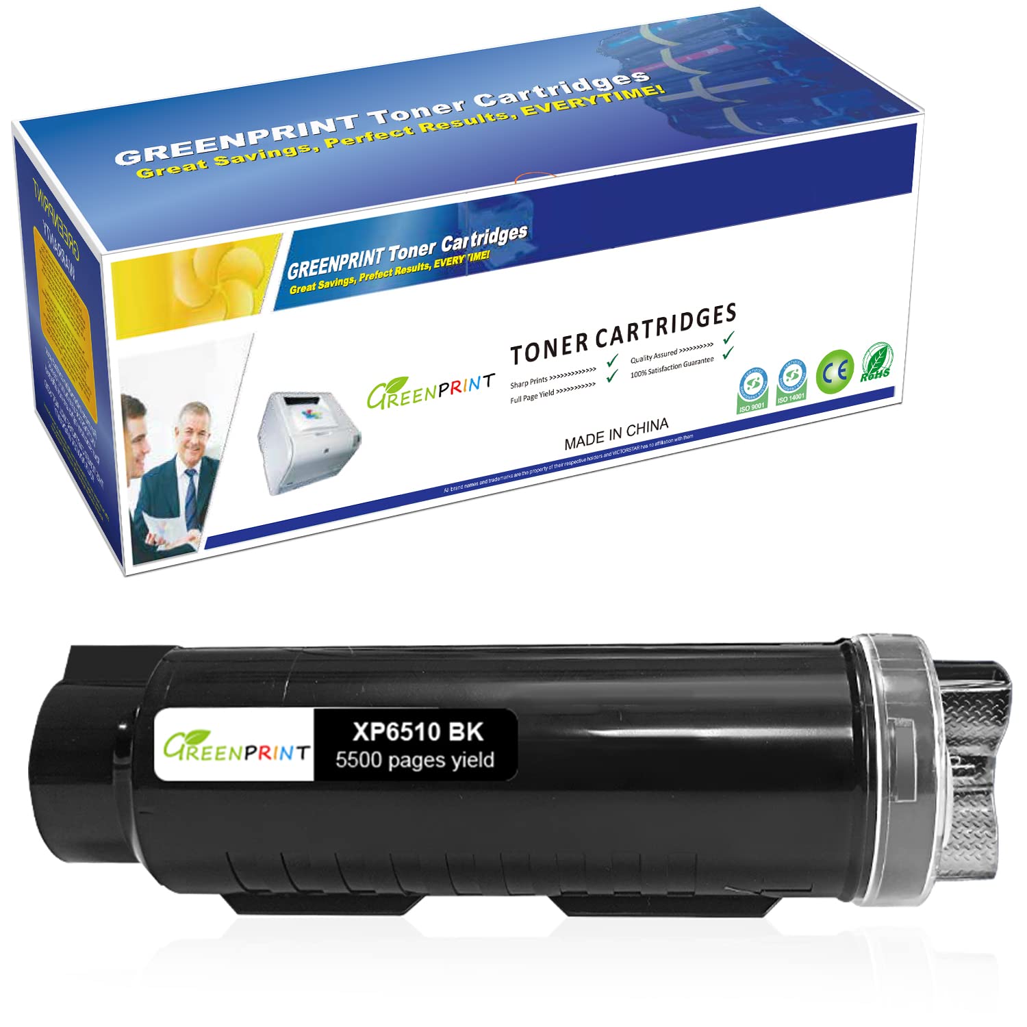 GREENPRINT Compatible Toner Cartridge 6510 6515【Extra High Yield】 5500 Pages Black for Xerox Phaser 6510n 6510dn 6510dni 6510dnm WorkCentre 6515n 6515dn 6515dni 6515dnm Printer