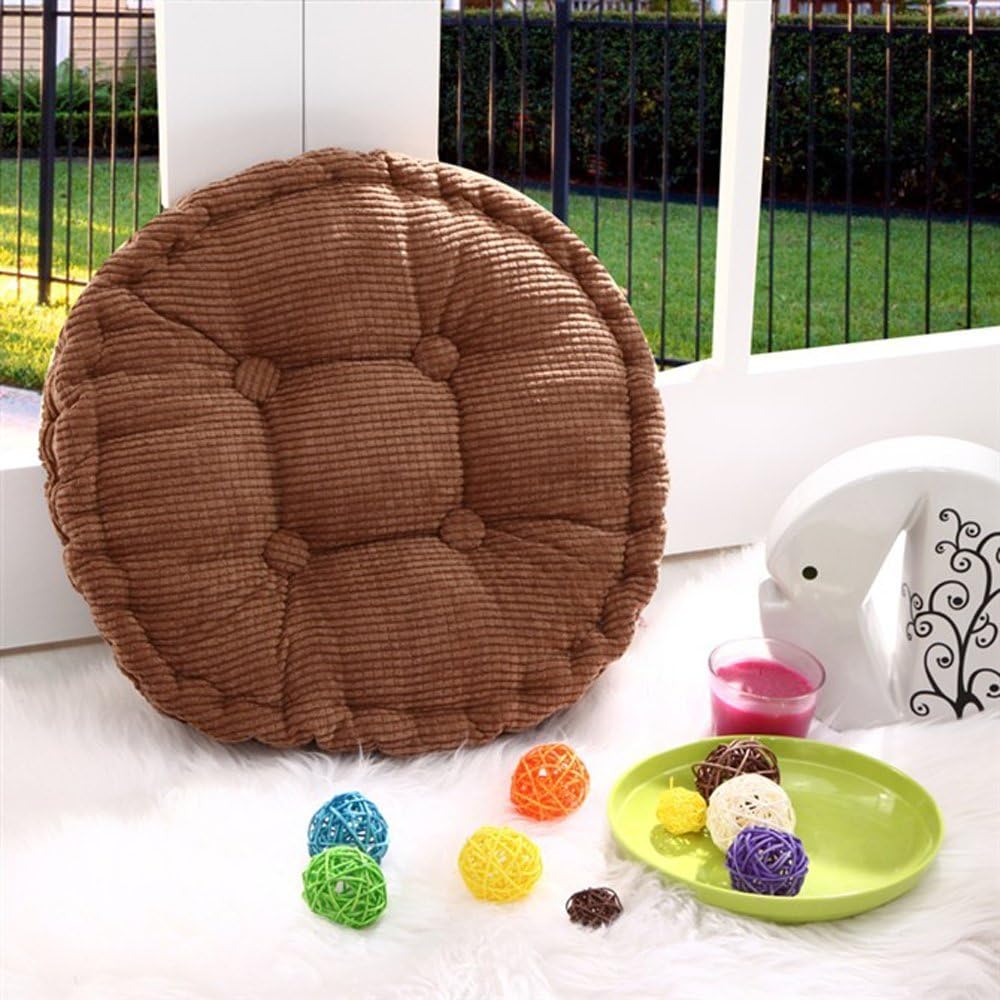 Yuhemii 40*40cm Round Corduroy Chair Cushions Seat Pads Mats for Home