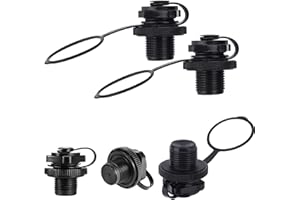 Helonge 4 Pcs Inflatable Boat Air Valve, Replacement Inflatable Boat Valve Plug, One-Way Air Valve for Inflatable Boat, raft, Rubber Dinghy, etc