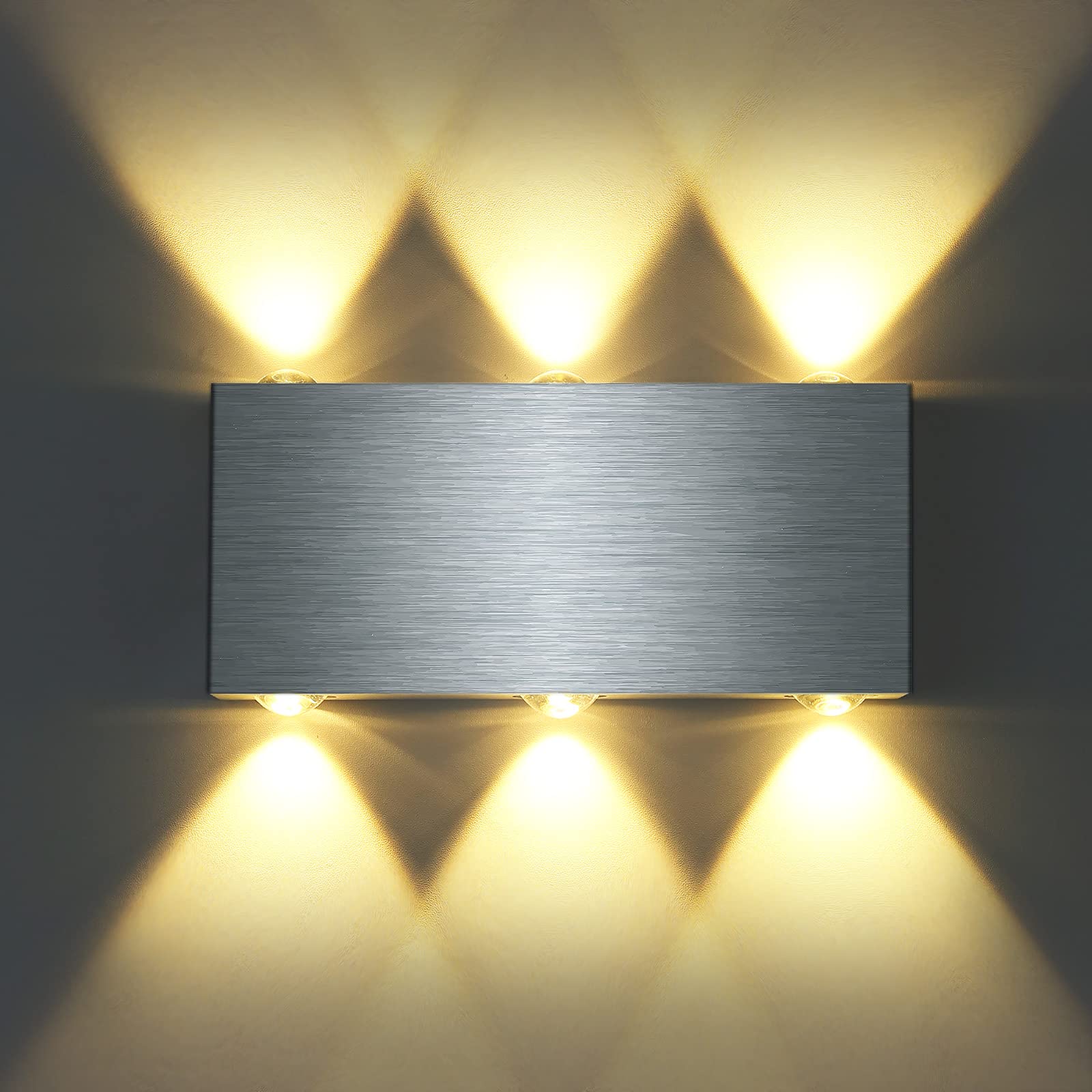 Lovebay 18W Led Wall Light, Up and Down Wall Lighting Fixture Indoor Wall Sconces for Living Room Bedroom Hallway Corridor (1PCS, one Yellow)