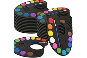 OSIMIG 24 Pack Watercolor Paint Set Bulk, with 12 Vibrant Colors and 24 Brushes, Washable Water Color Paint Sets for Kids and Adults, Ideal Gift for Halloween Art Party Favors, School Classroom Supplies