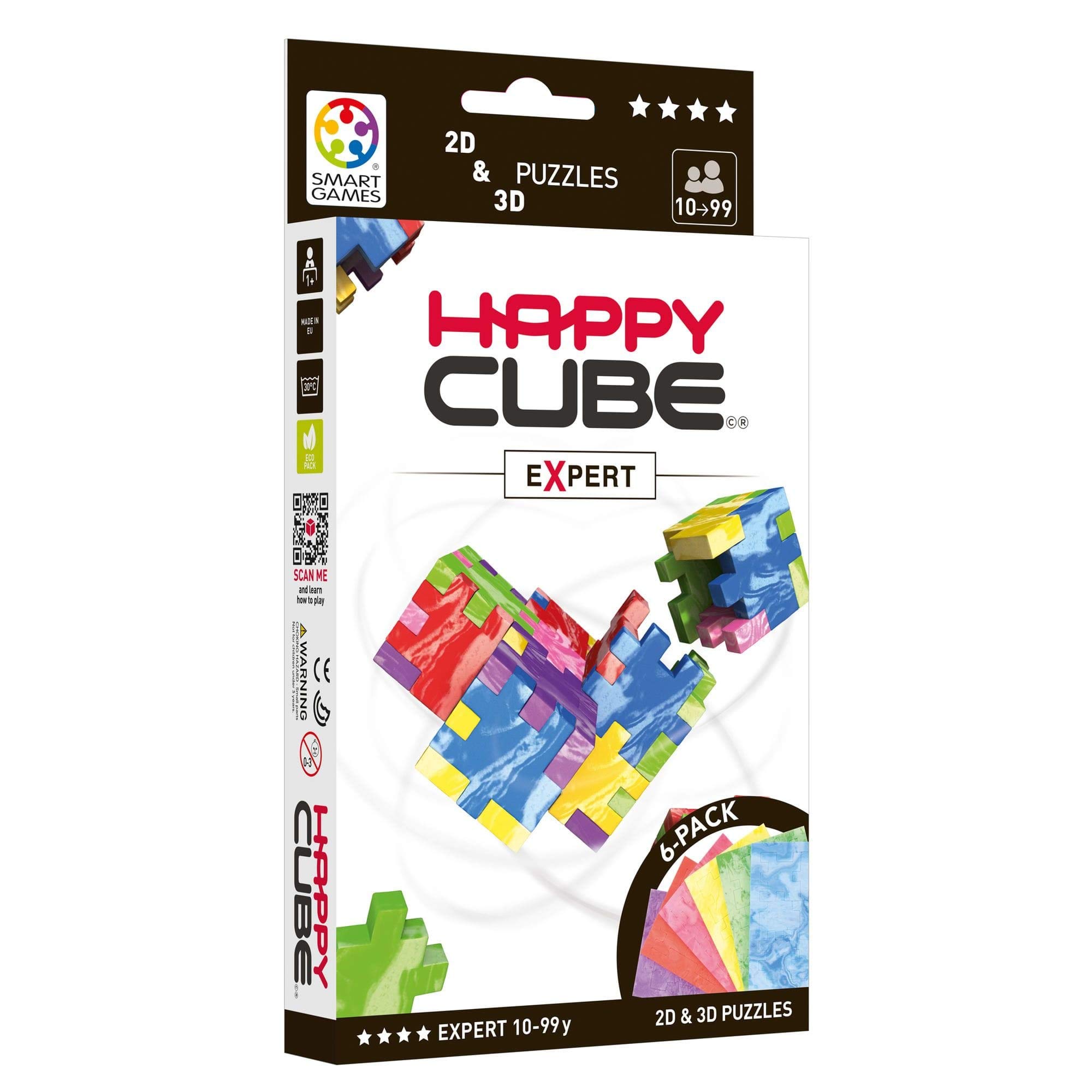 SmartGames - Happy Cube Expert, 2D and 3D Puzzles, Foam Cubes, Ages 10+