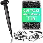 Therwen 1lb Carpet Tacks Black Cut Nails Stairs Furniture, #14-3/4inch | Upholstery Tacks for Rugs, Stair Treads, Banners, Calendars, Charts, Bulk Hardware Box, Wood Runners Mounting