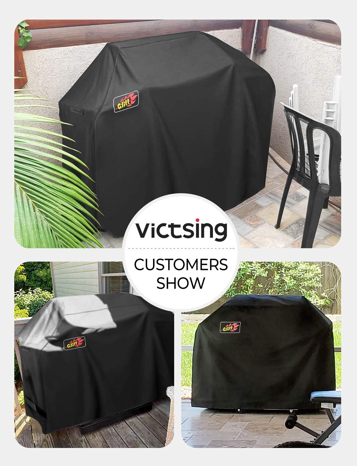 VicTsing Grill Cover, 58-Inch Waterproof BBQ Cover, 600D Heavy Duty Gas Grill Cover for weber, Brinkmann, Char Broil, Holland and Jenn Air(UV & Dust & Water Resistant, Weather Resistant, Rip Resistant) : Garden & Outdoor