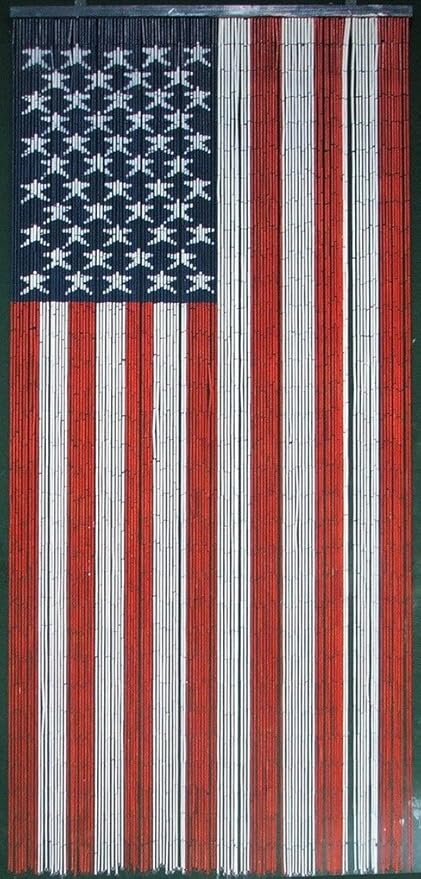 Amazon Com Abeadedcurtain 125 String American Flag Beaded Curtain
