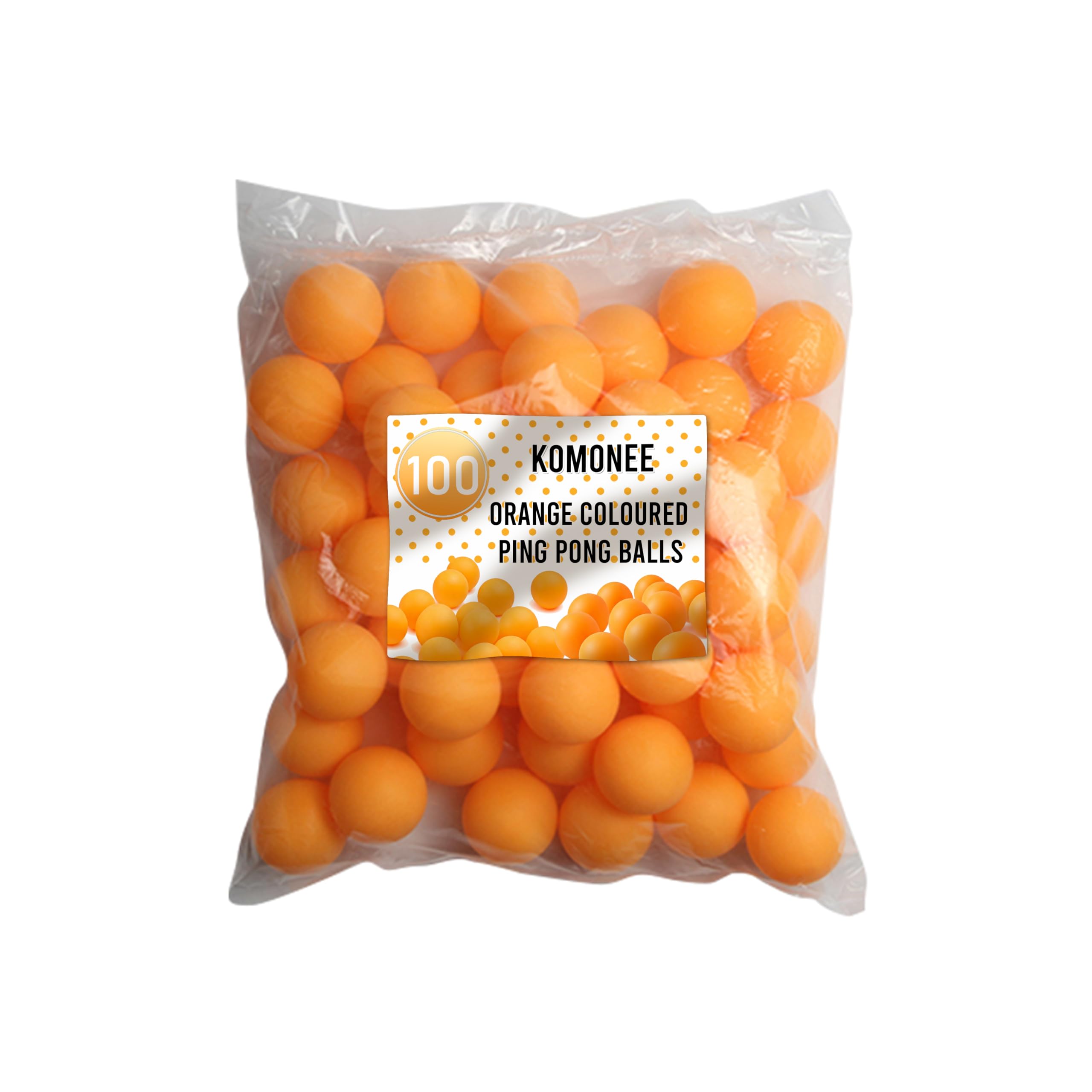100 x Orange Ping Pong Balls Table Tennis 40mm No Logos Plain Ideal for Cat Dog Pet Toy School Crafts
