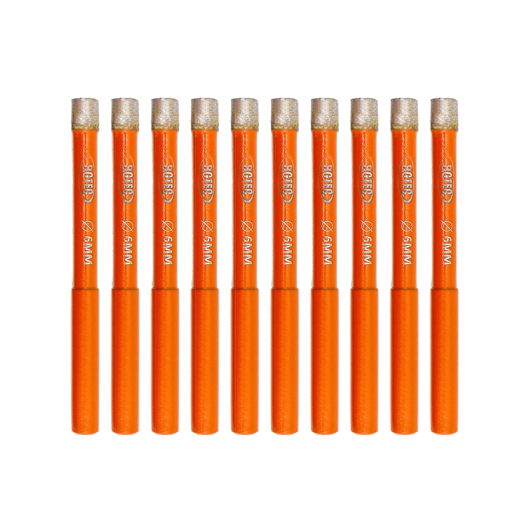 BGTEC Diamond Core Drill Bit, 10pcs 1/4" 6mm Welded Diamond Wet Drilling for Marble, Granite, Artificial Stone, Ceramic Tile