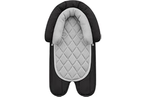 Pro Goleem Car Seat Head Support Infant, Soft Infant Car Seat Insert, 2 in 1 Carseat Head Support for Newborn, Perfect for Car Seat, Stroller, Swing, Bouncer, Gray and Black